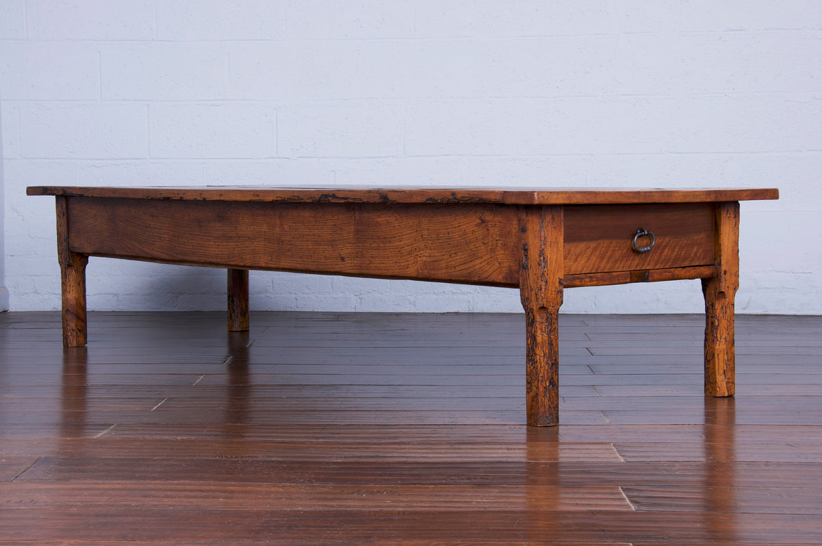 19th Century Country French Farmhouse Walnut Coffee Table
