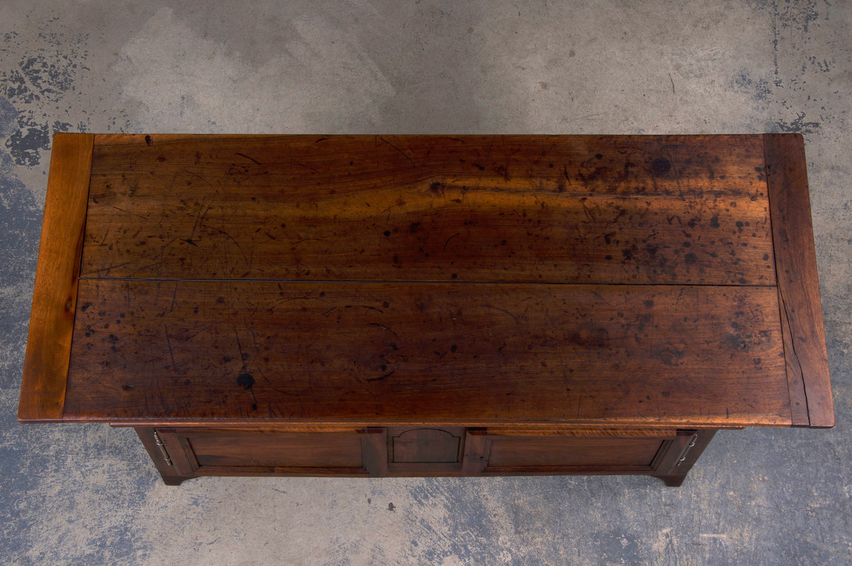 Antique Country French Provincial Walnut Dough Bin Cabinet