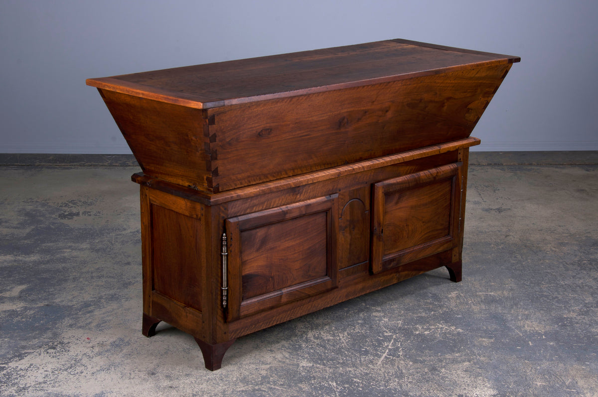 Antique Country French Provincial Walnut Dough Bin Cabinet