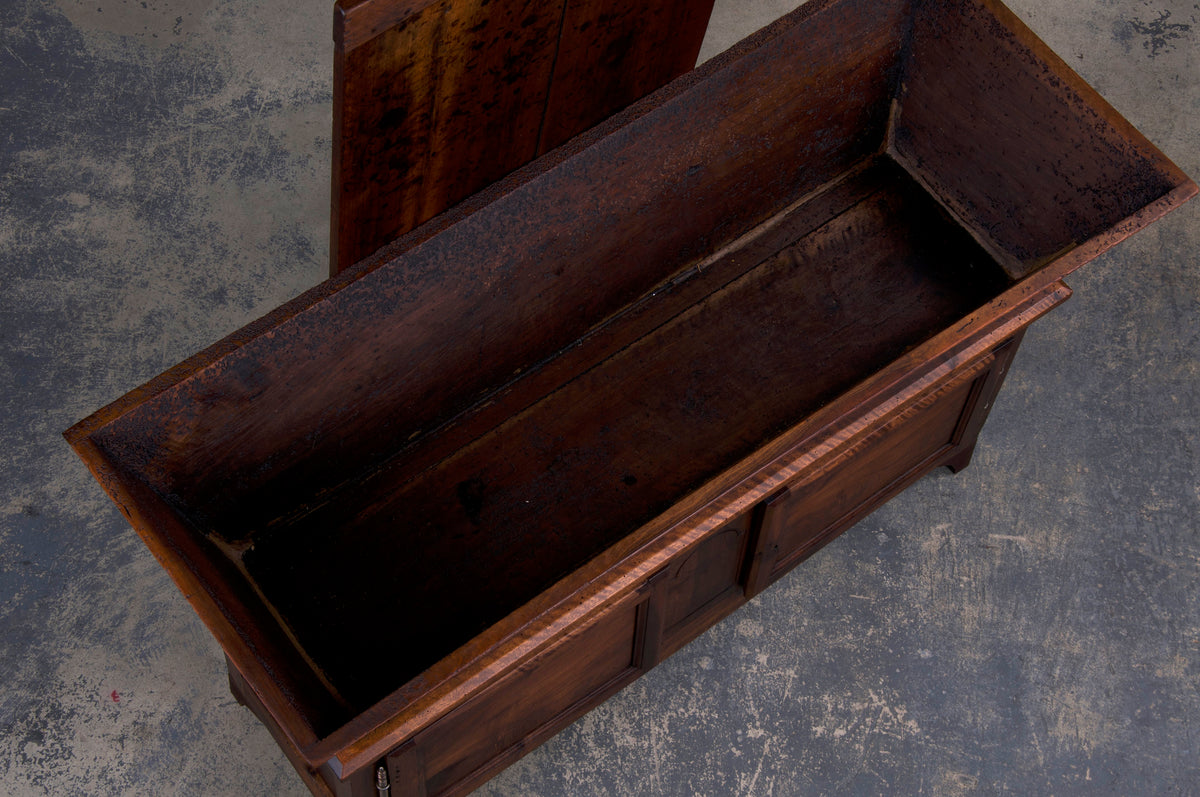 Antique Country French Provincial Walnut Dough Bin Cabinet