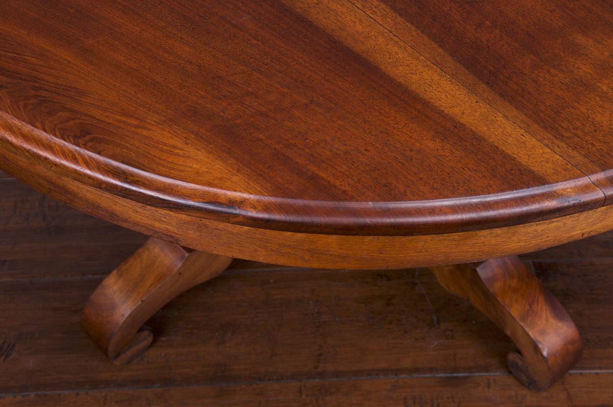 19th Century Country French Louis Philippe Style Walnut Pedestal Table