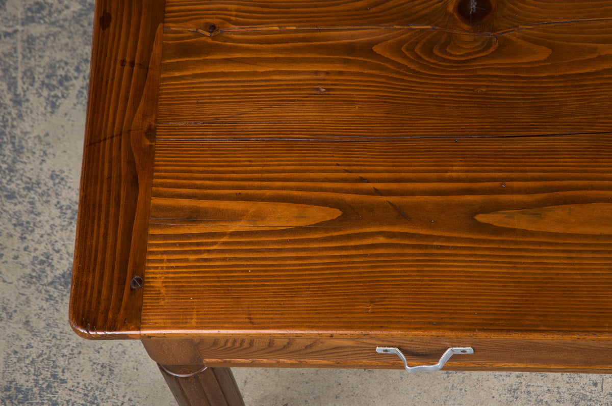 1930s French Art Deco Mixed Wood Farmhouse Table