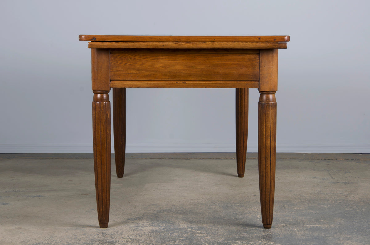 1930s French Art Deco Mixed Wood Farmhouse Table