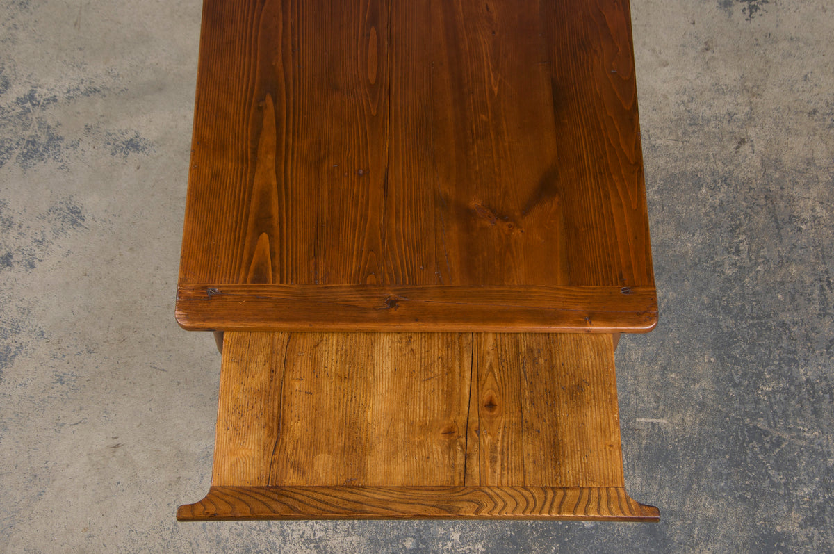 1930s French Art Deco Mixed Wood Farmhouse Table