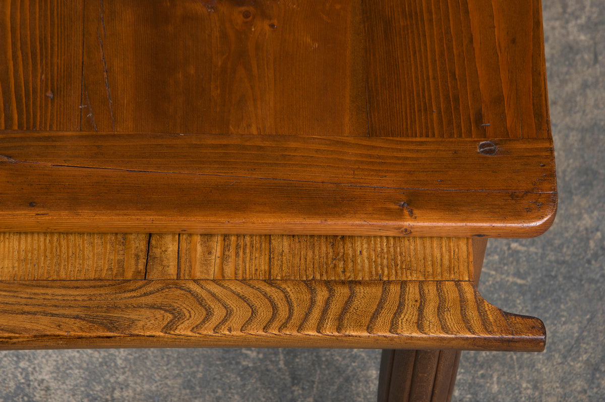 1930s French Art Deco Mixed Wood Farmhouse Table