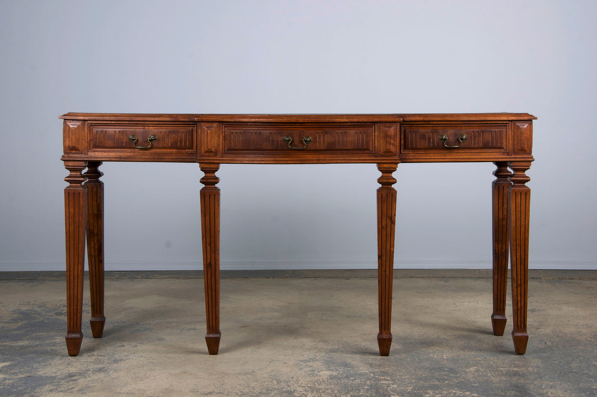 Antique French Louis XVI Neoclassical Style Mahogany Console Table