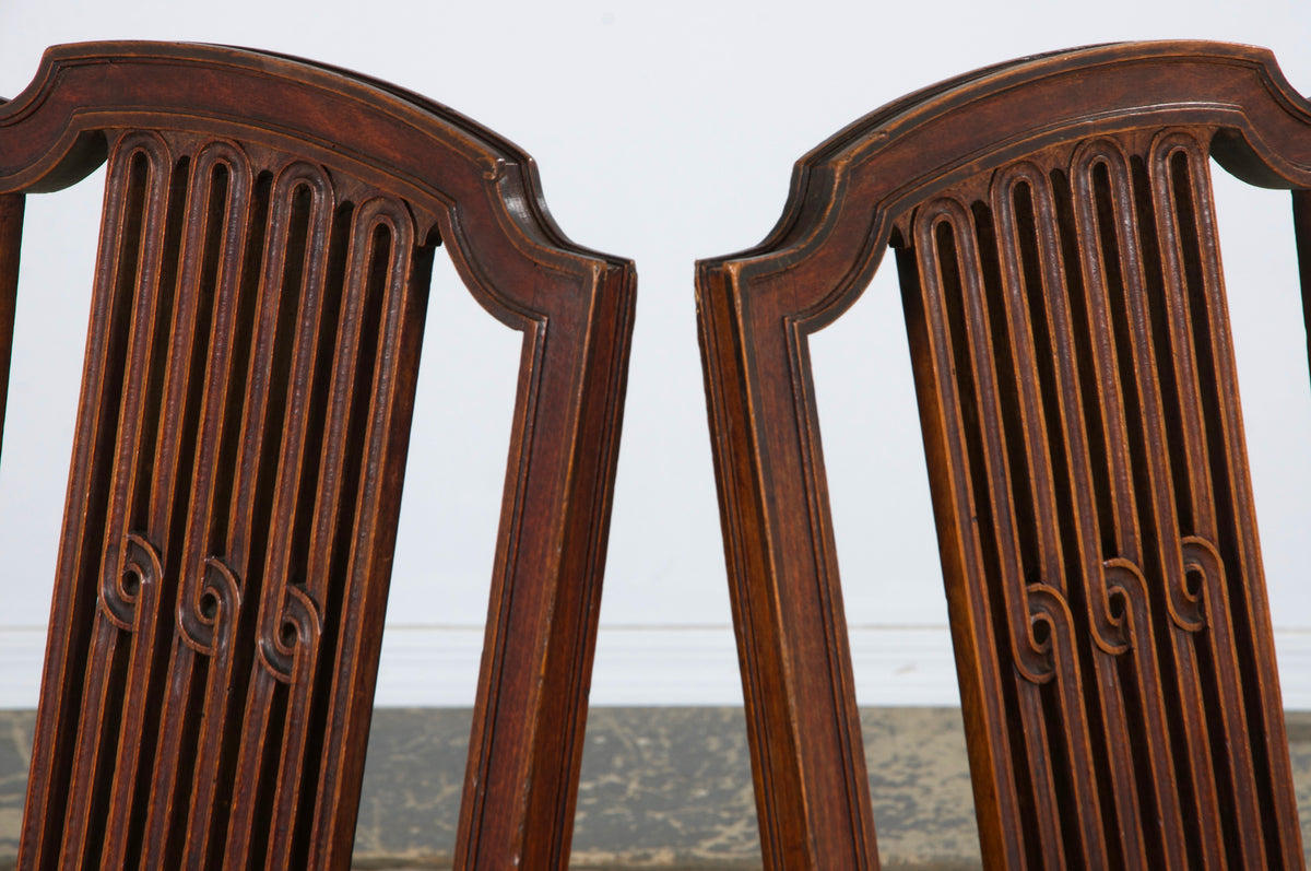 Antique French Louis XVI Style Maple Dining Chairs W/ Cane Seats - Set of 6