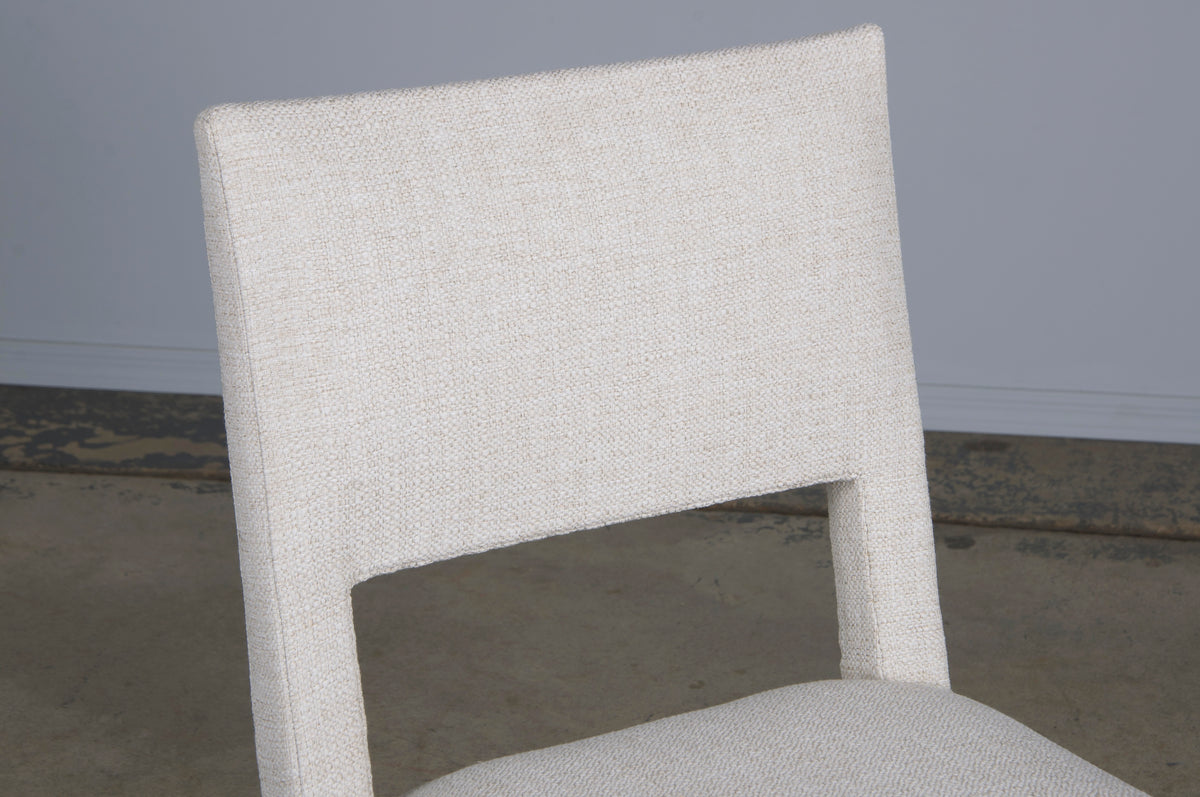 ON HOLD Antique French Louis XIII Style Walnut Dining Chairs W/ Off-White Woven Fabric - Set of 8