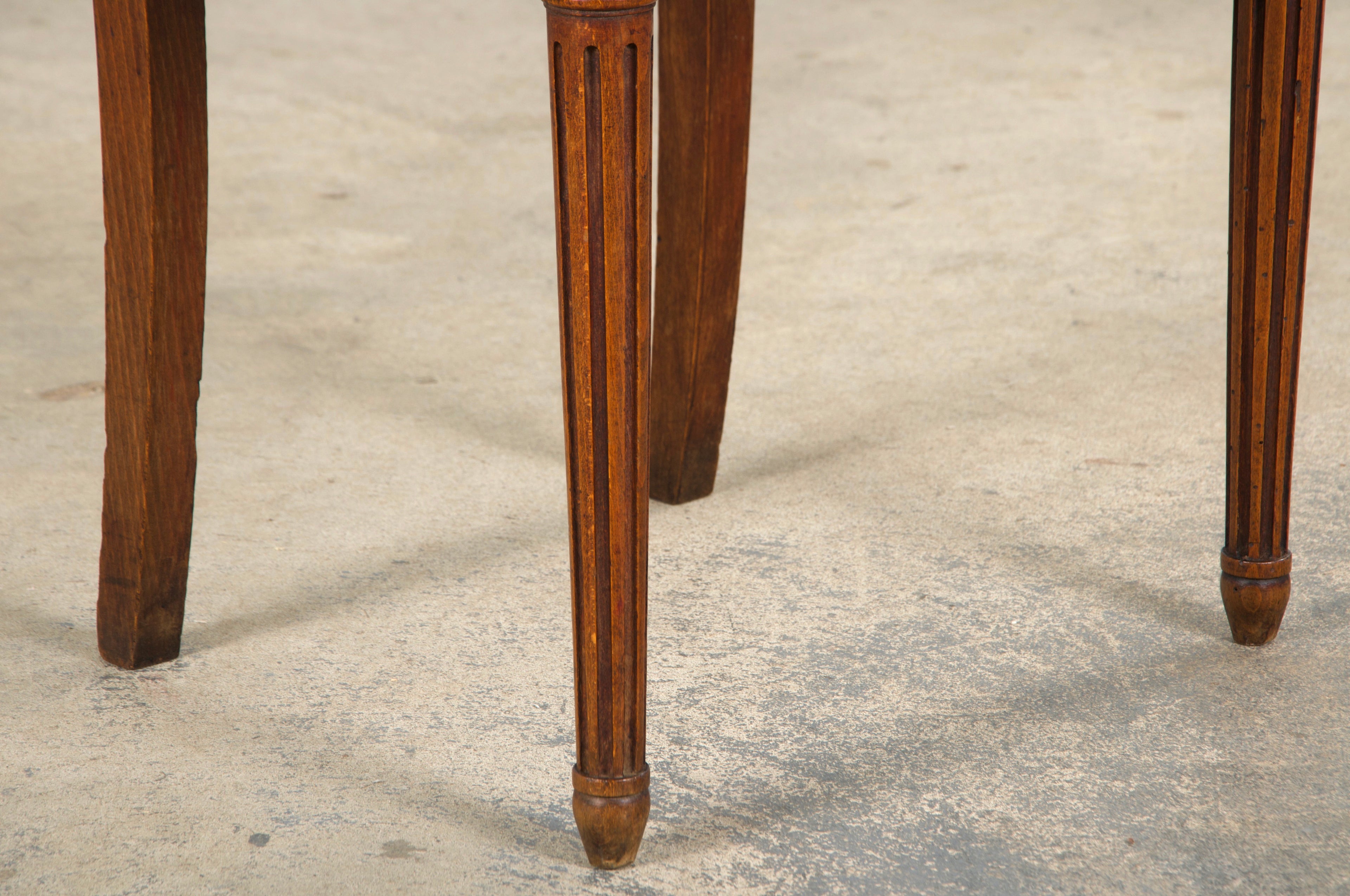 Antique French Louis XVI Style Maple Dining Chairs W/ Cane Seats - Set of 6