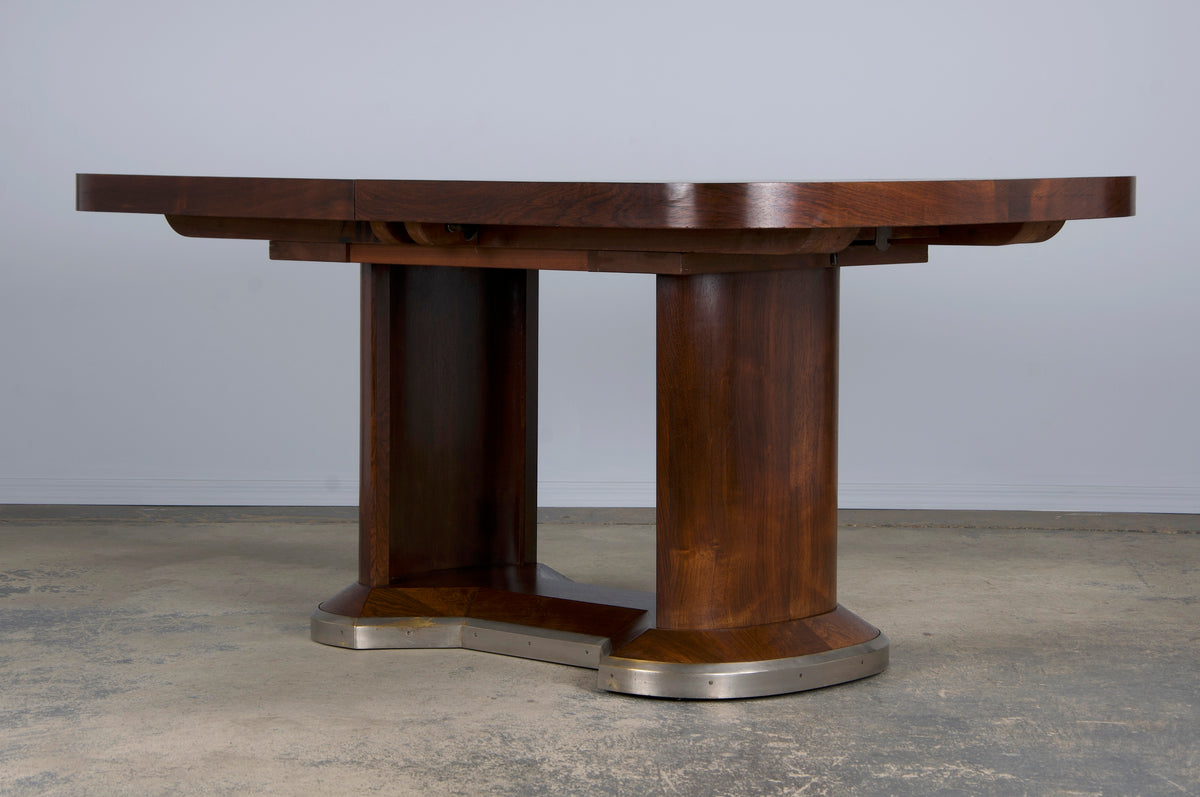 ON HOLD 1930s French Jules Leleu Art Deco Rosewood Extendable Dining Table