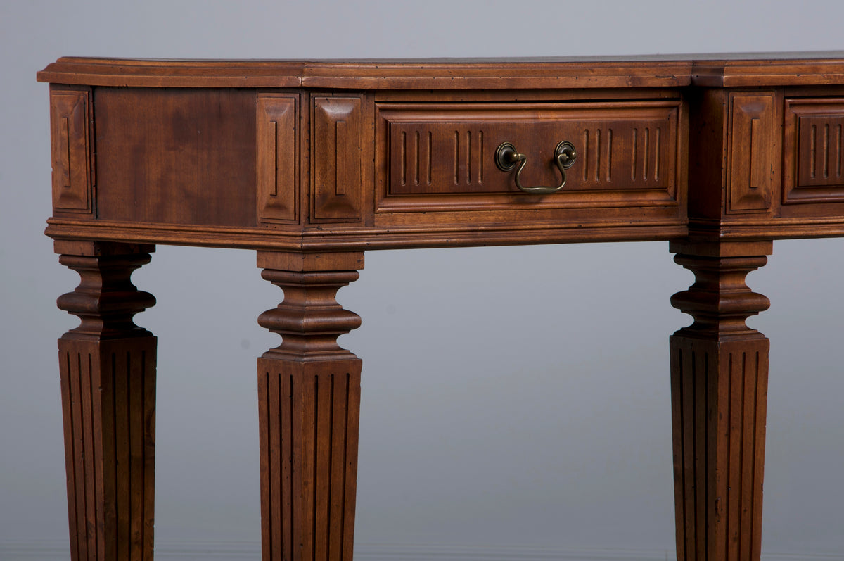 Antique French Louis XVI Neoclassical Style Mahogany Console Table