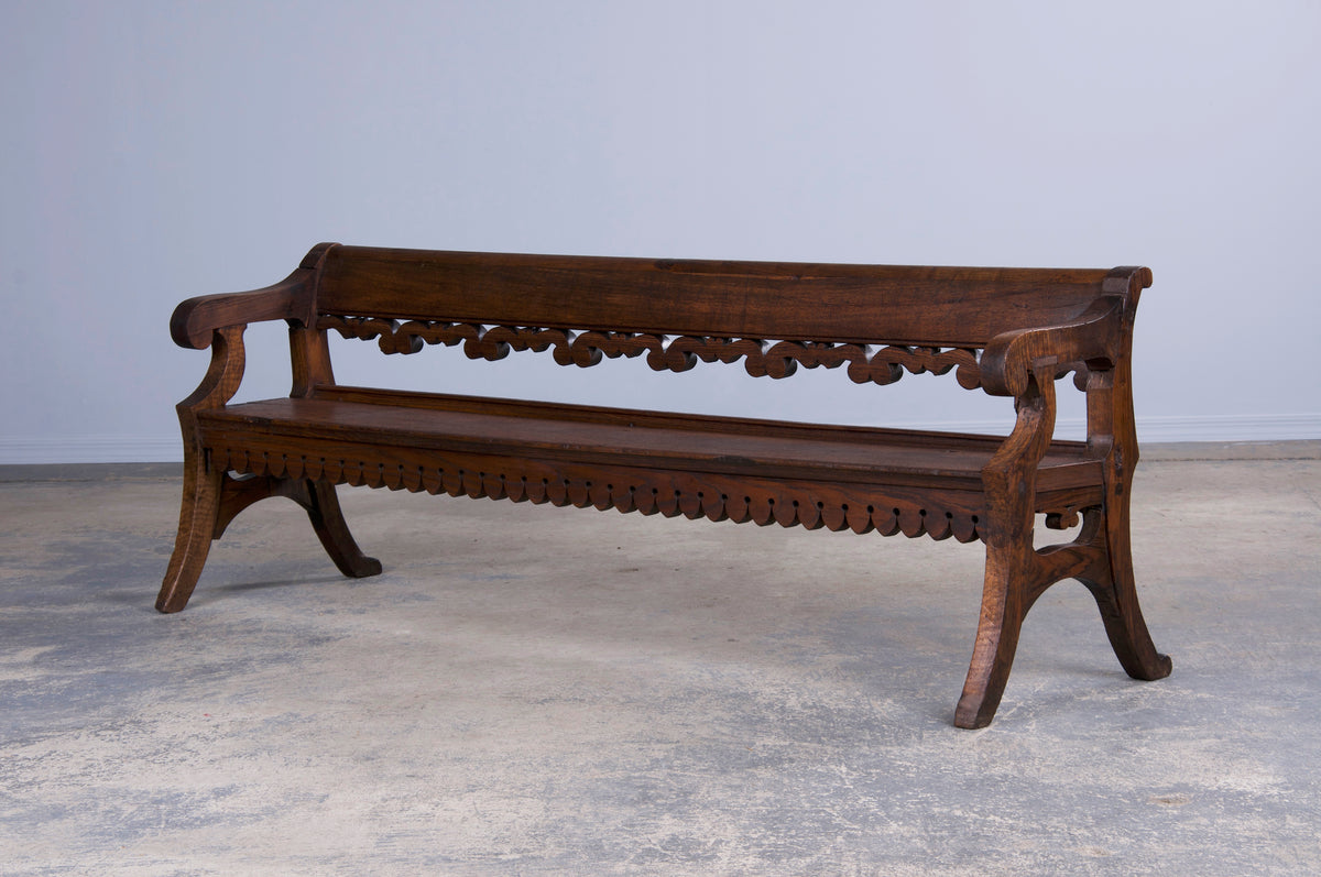 Early 19th Century Country French Provincial Hallway Oak Bench