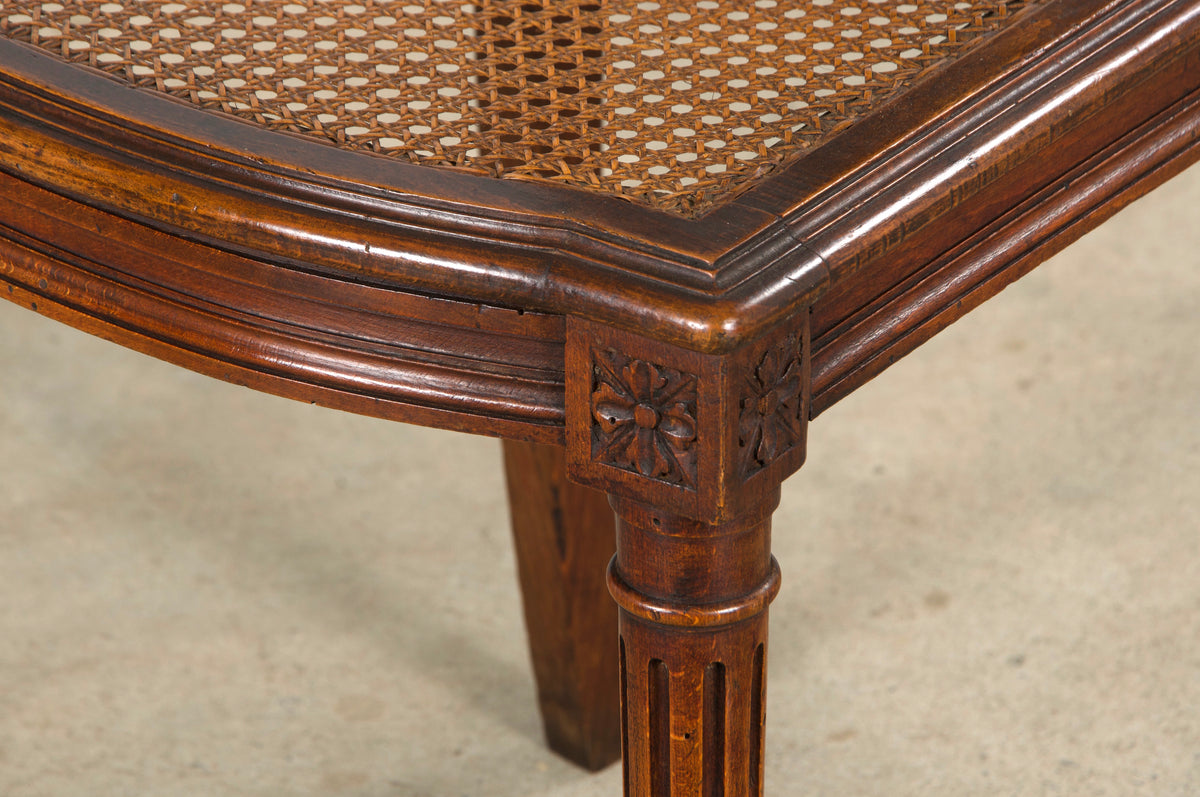 Antique French Louis XVI Style Maple Dining Chairs W/ Cane Seats - Set of 6