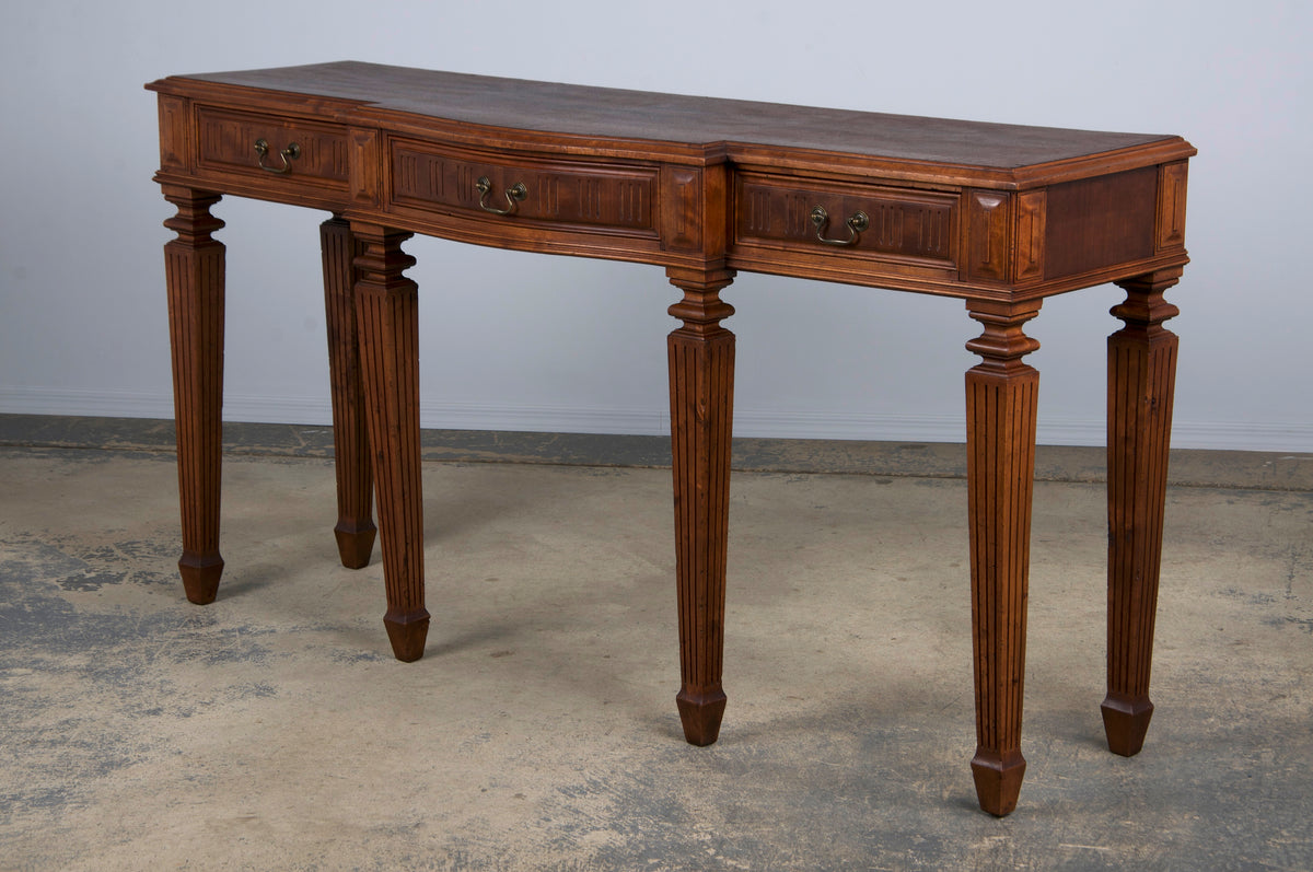 Antique French Louis XVI Neoclassical Style Mahogany Console Table