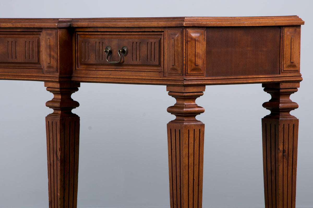 Antique French Louis XVI Neoclassical Style Mahogany Console Table