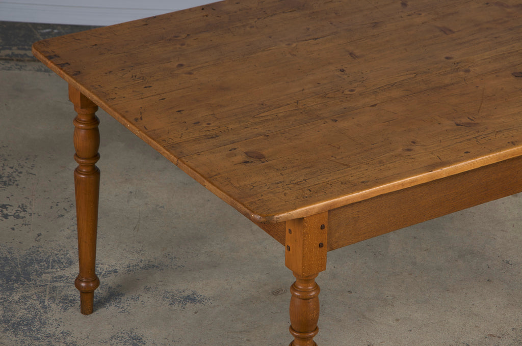 Antique Country French Provincial Mixed Wood Farmhouse Table