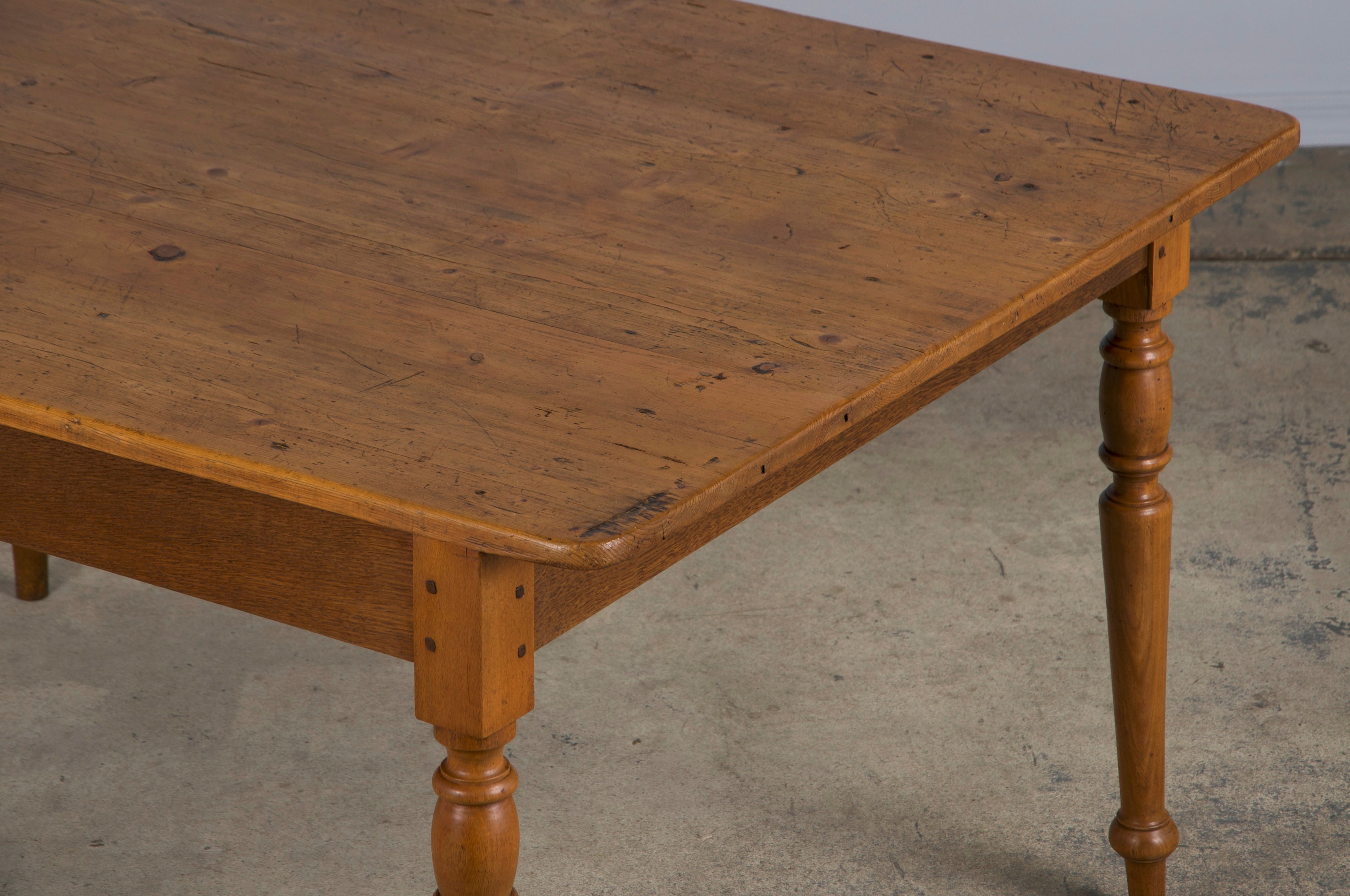 Antique Country French Provincial Mixed Wood Farmhouse Table