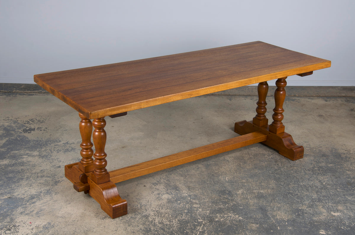 Country French Provincial Style Oak Farmhouse Trestle Dining Table