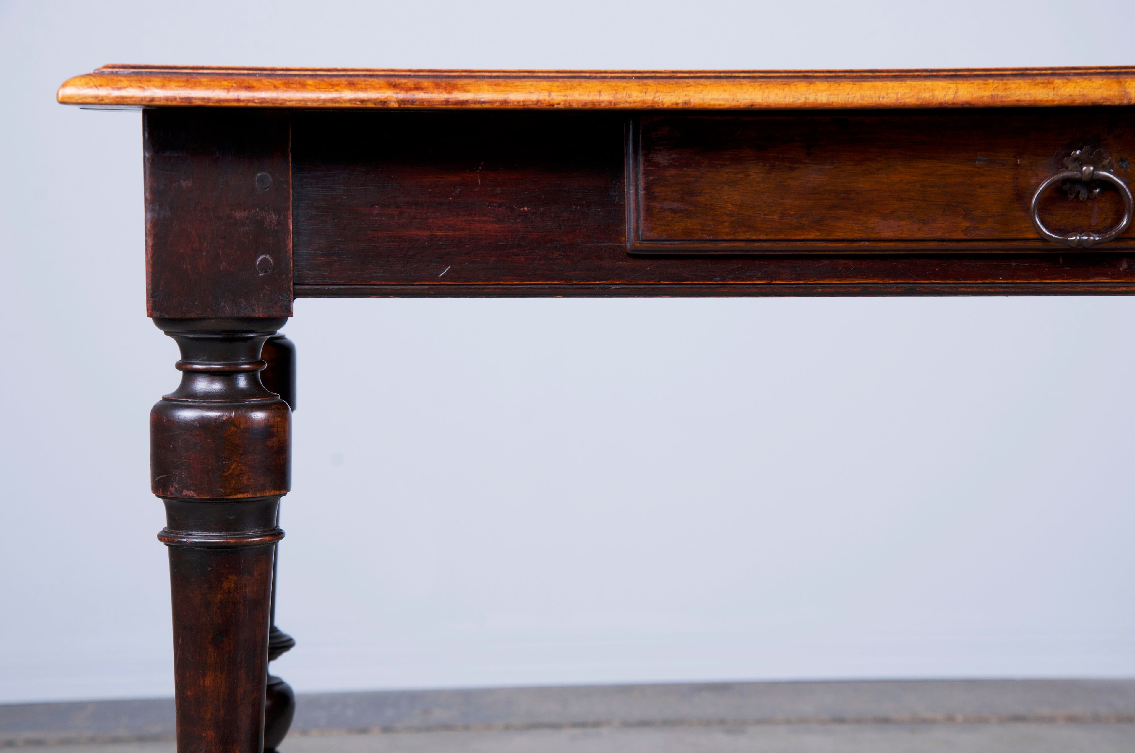 19th Century French Louis XIII Style Walnut Trestle Writing Desk
