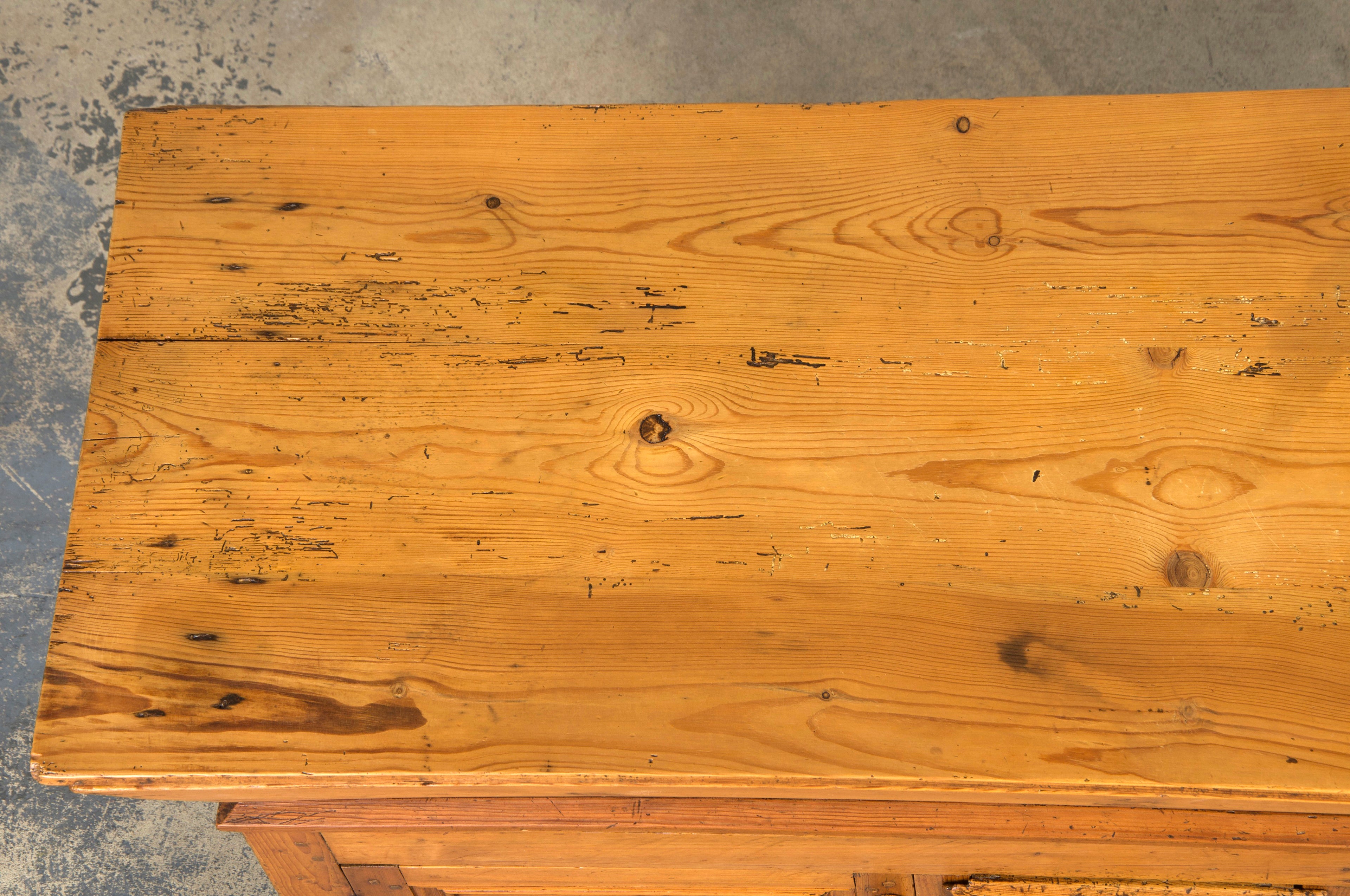19th Century Country French Provincial Pine Farmhouse Dough Bin Cabinet