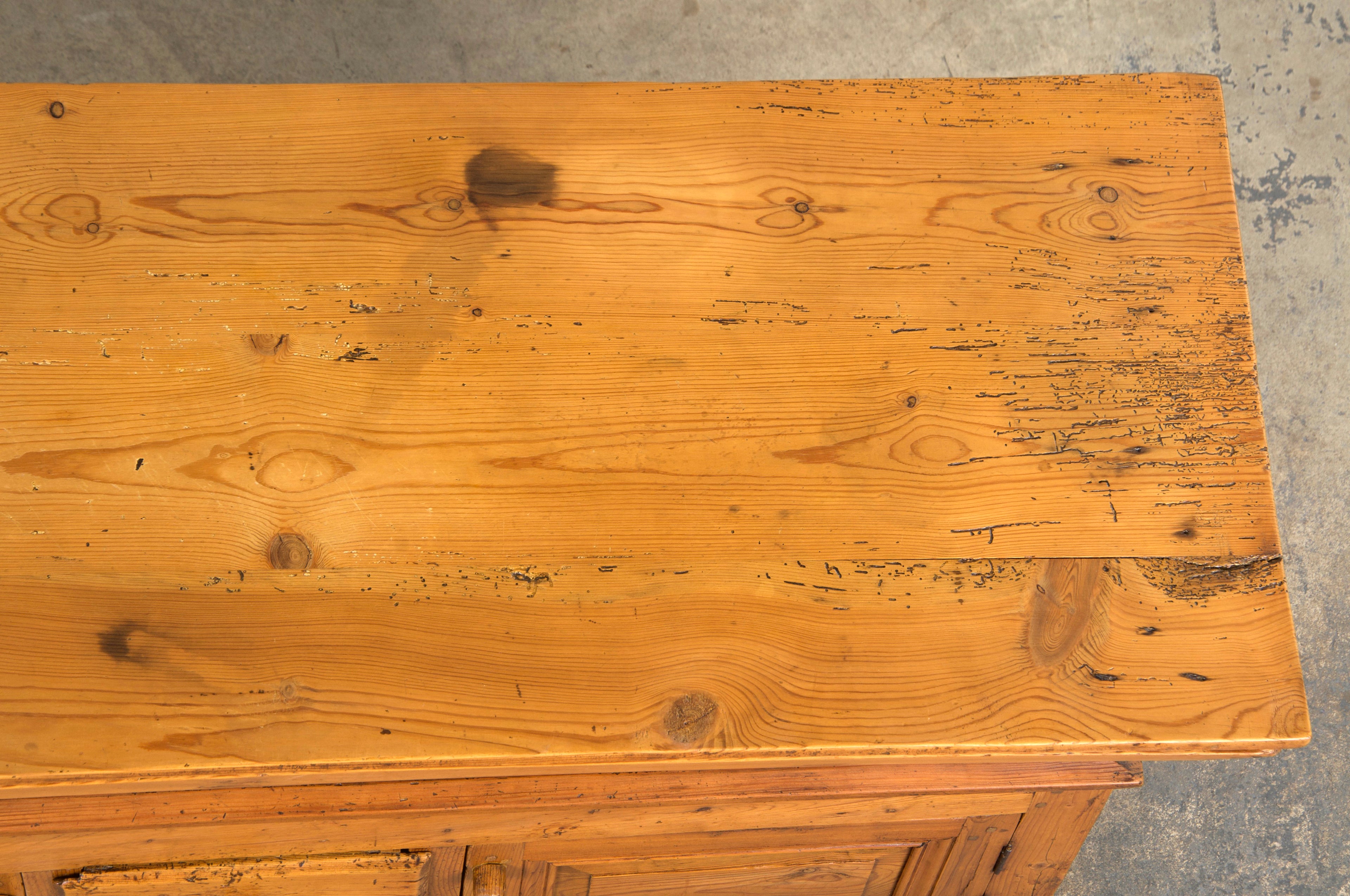19th Century Country French Provincial Pine Farmhouse Dough Bin Cabinet