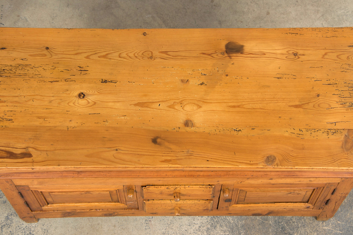 19th Century Country French Provincial Pine Farmhouse Dough Bin Cabinet