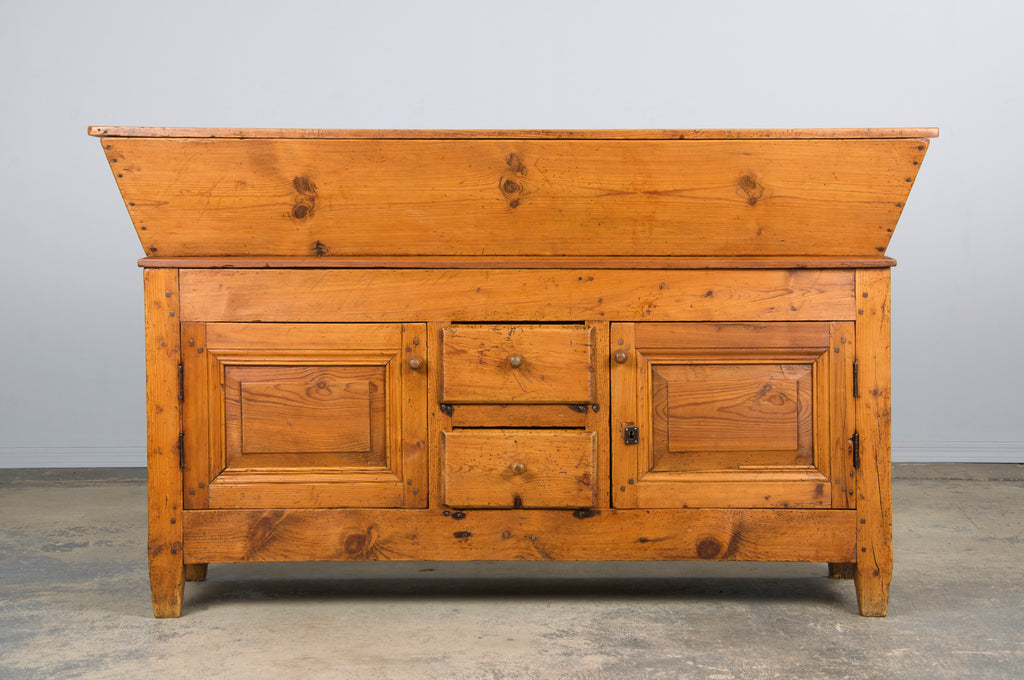 19th Century Country French Provincial Pine Farmhouse Dough Bin Cabinet