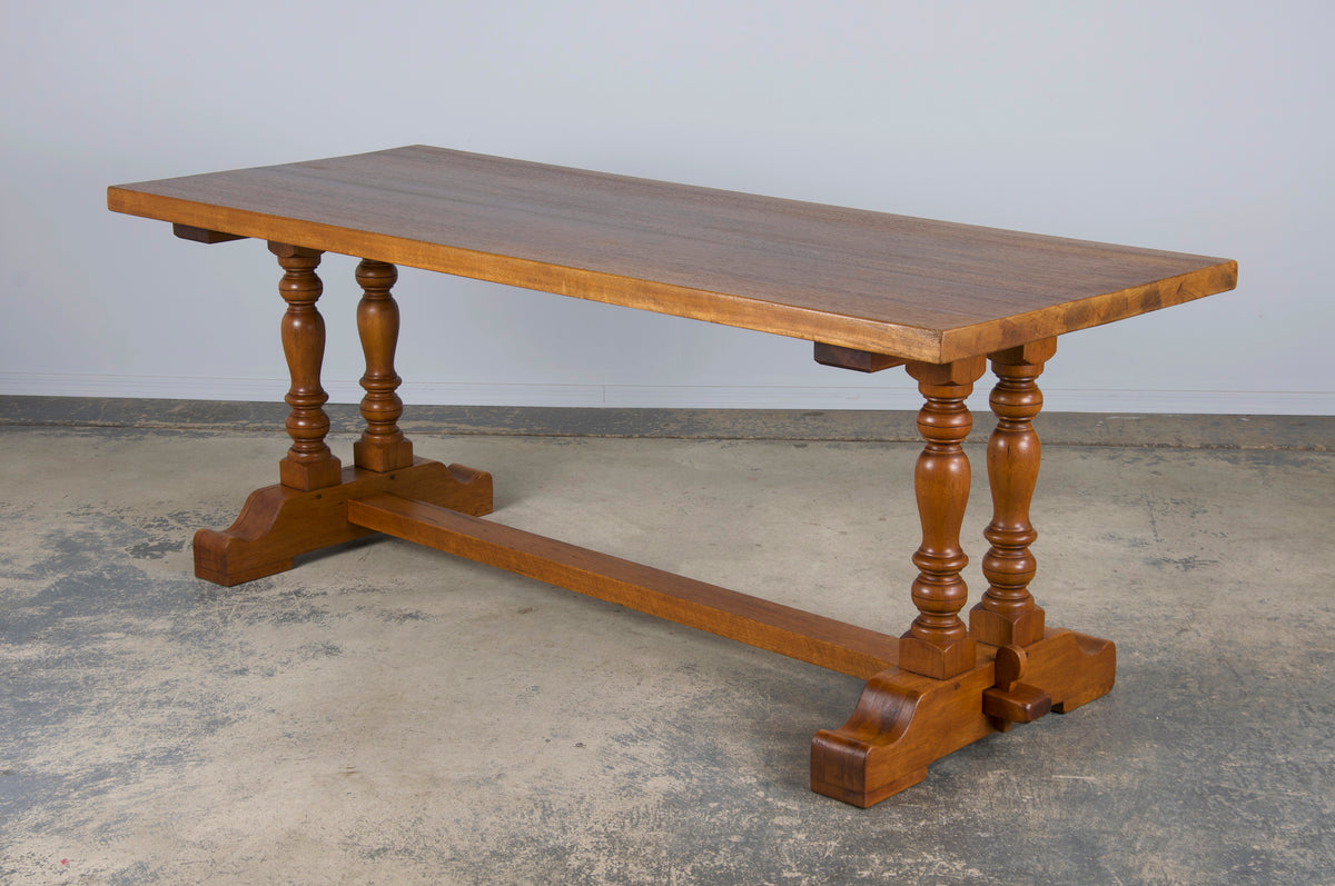 Country French Provincial Style Oak Farmhouse Trestle Dining Table