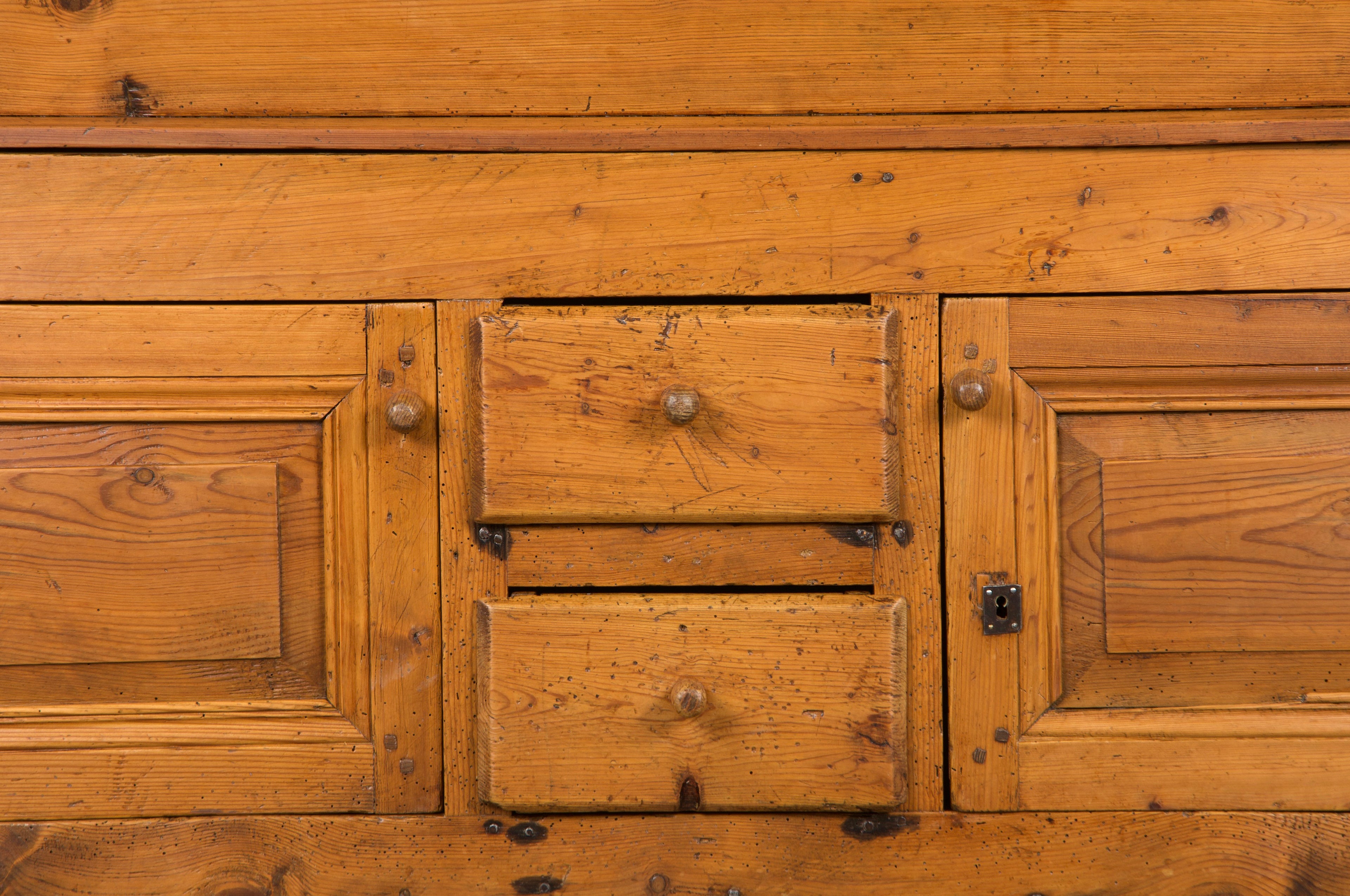 19th Century Country French Provincial Pine Farmhouse Dough Bin Cabinet