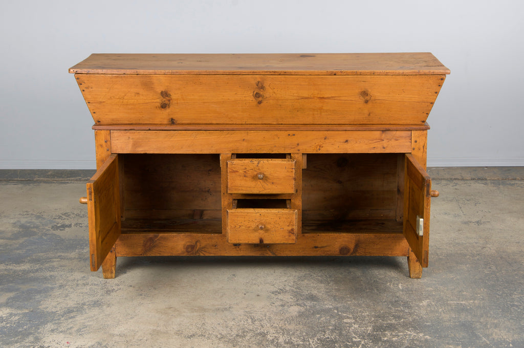19th Century Country French Provincial Pine Farmhouse Dough Bin Cabinet