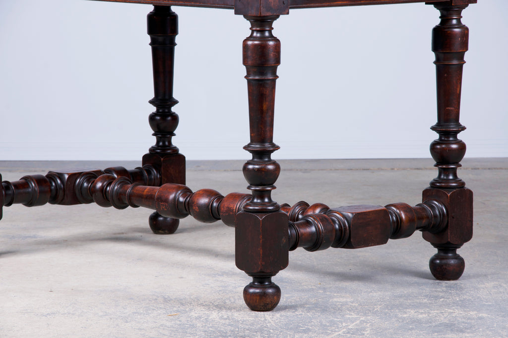 19th Century French Louis XIII Style Walnut Trestle Writing Desk