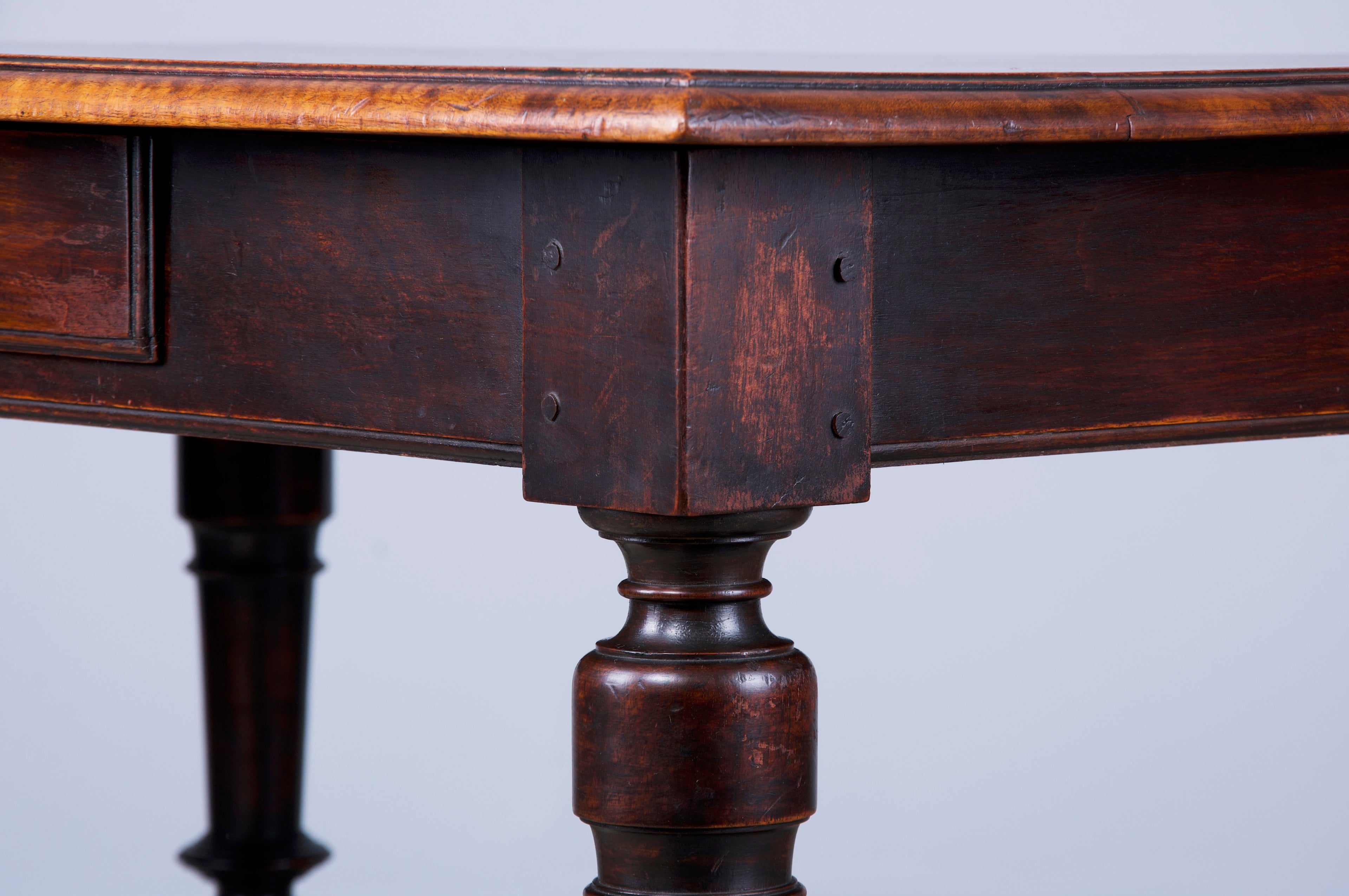 19th Century French Louis XIII Style Walnut Trestle Writing Desk