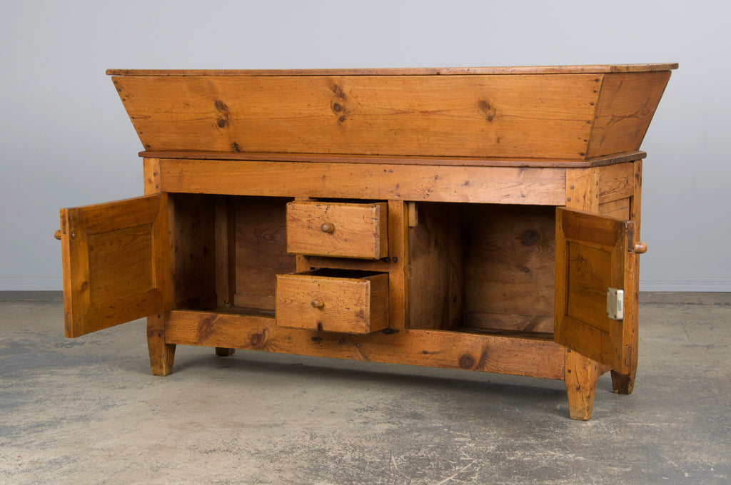 19th Century Country French Provincial Pine Farmhouse Dough Bin Cabinet