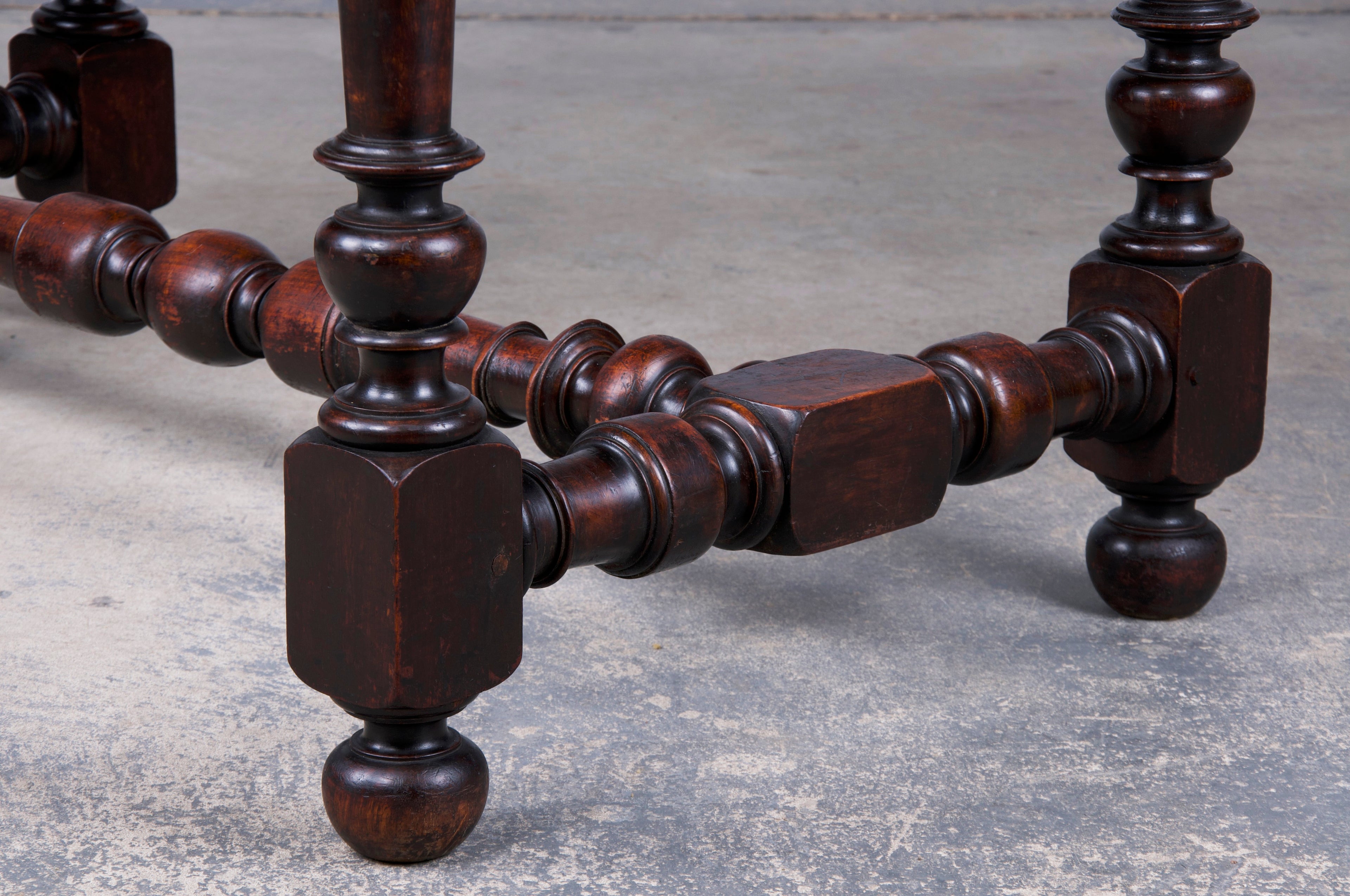 19th Century French Louis XIII Style Walnut Trestle Writing Desk