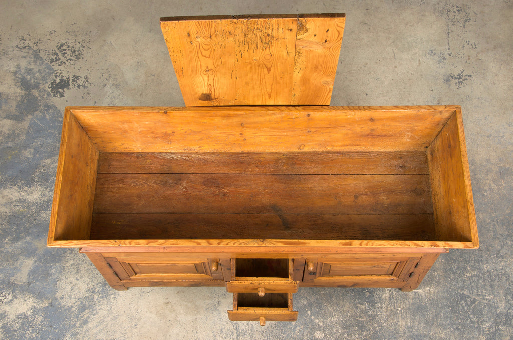 19th Century Country French Provincial Pine Farmhouse Dough Bin Cabinet