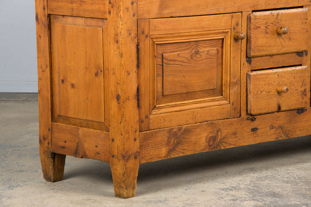19th Century Country French Provincial Pine Farmhouse Dough Bin Cabinet