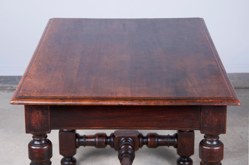 19th Century French Louis XIII Style Walnut Trestle Writing Desk