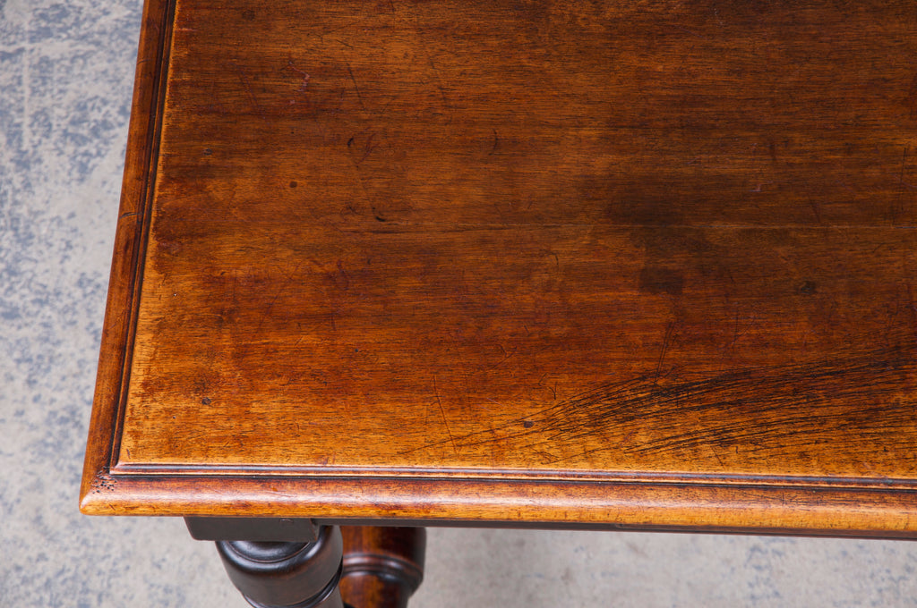 19th Century French Louis XIII Style Walnut Trestle Writing Desk
