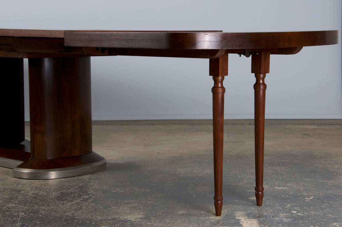 ON HOLD 1930s French Jules Leleu Art Deco Rosewood Extendable Dining Table