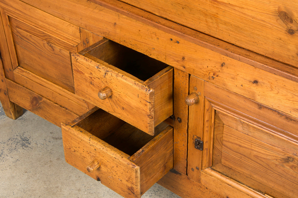19th Century Country French Provincial Pine Farmhouse Dough Bin Cabinet