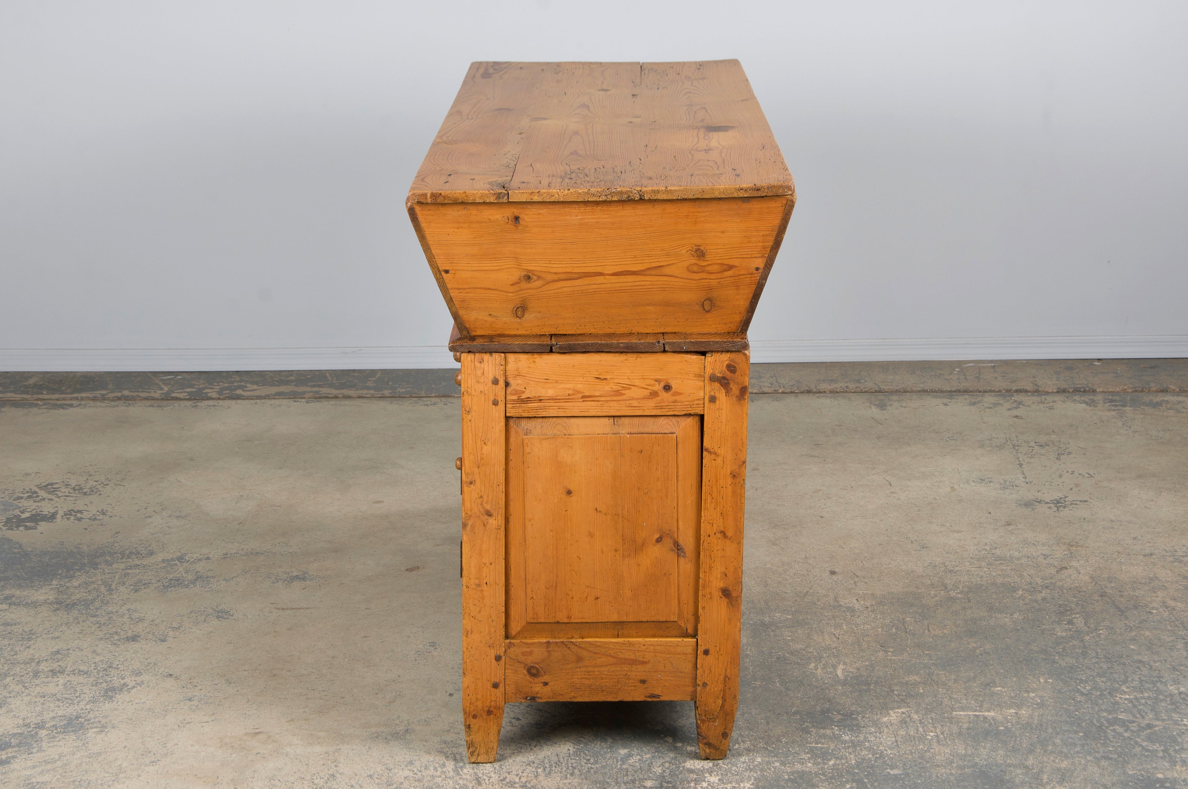 19th Century Country French Provincial Pine Farmhouse Dough Bin Cabinet