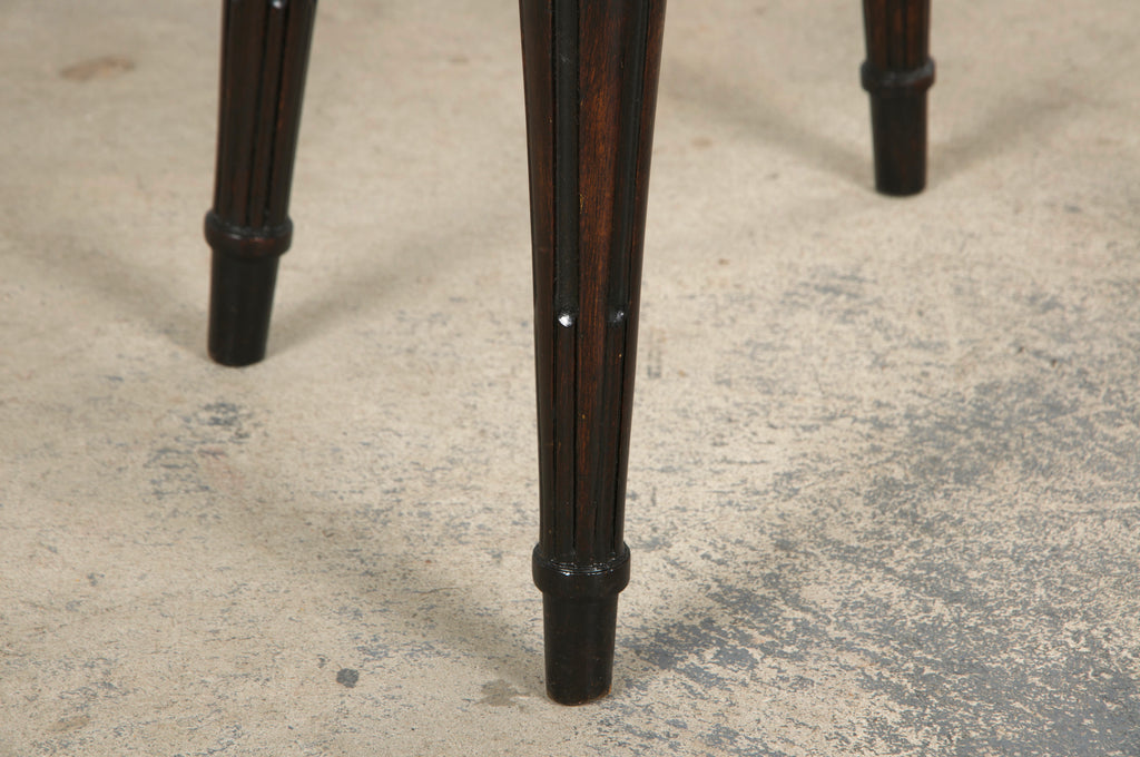 Antique French Louis XVI Style Maple Side Chairs in Beige Chenille - A Pair