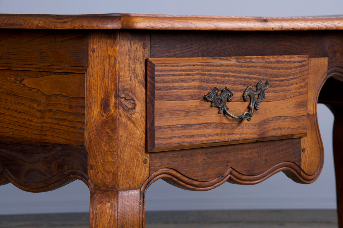 Antique French Louis XV Style Provincial Oak Writing Desk