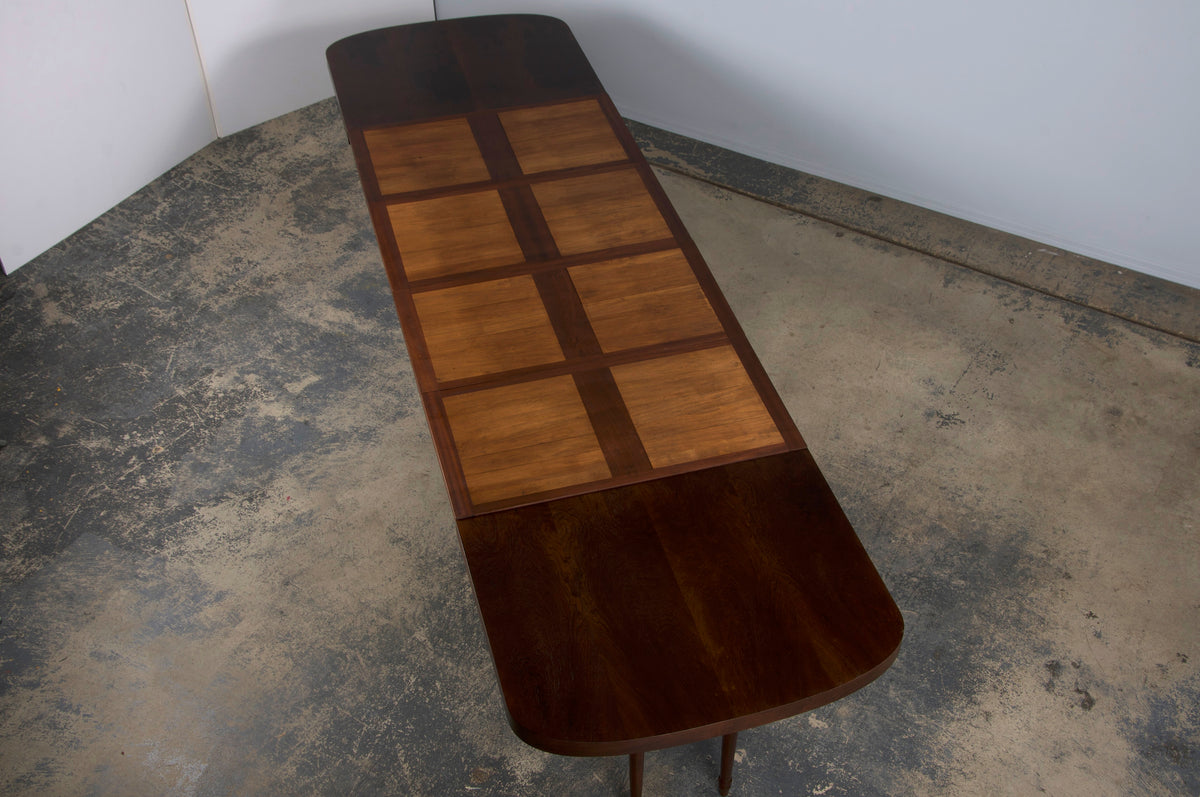 1930s French Jules Leleu Art Deco Rosewood Extendable Dining Table