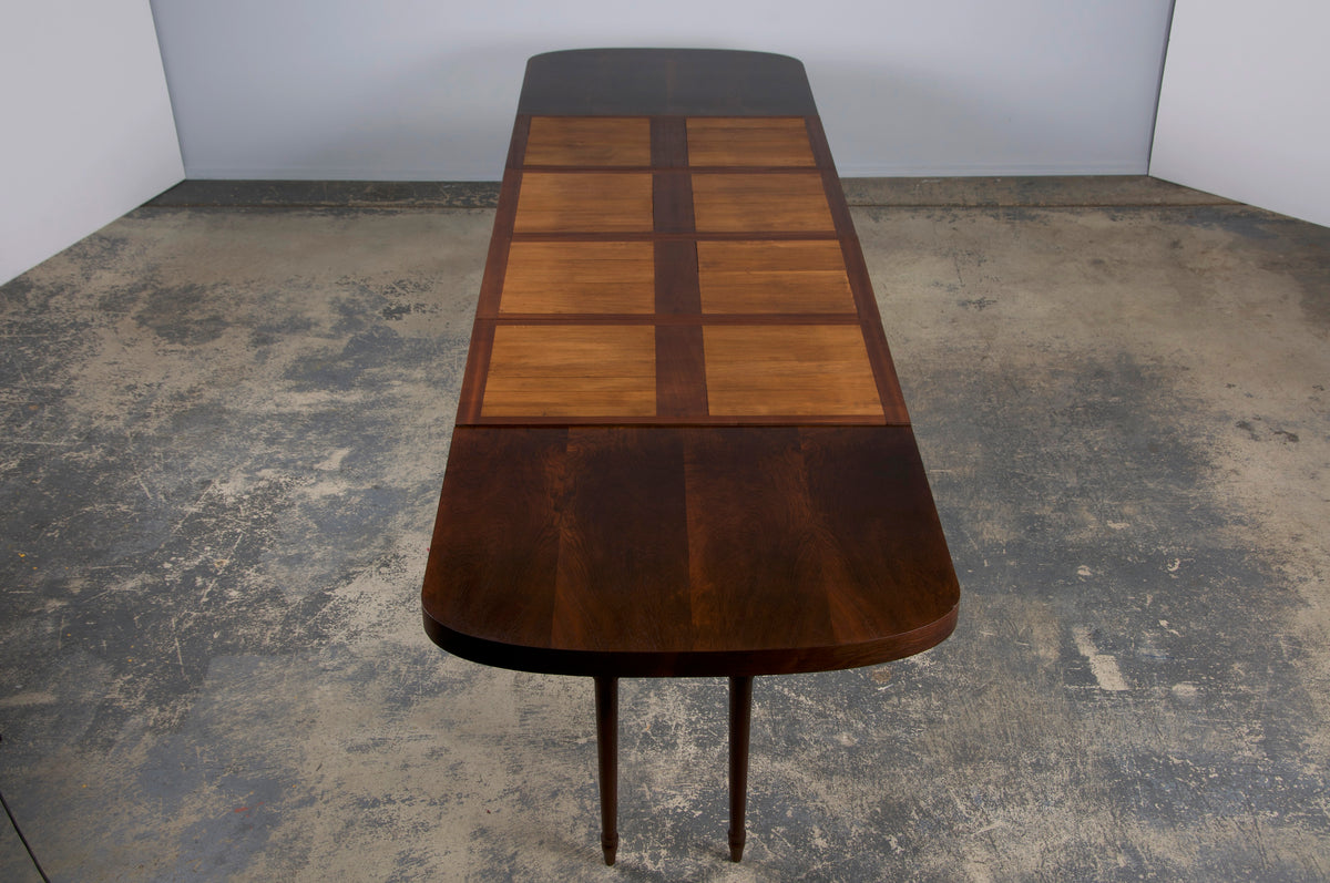 ON HOLD 1930s French Jules Leleu Art Deco Rosewood Extendable Dining Table