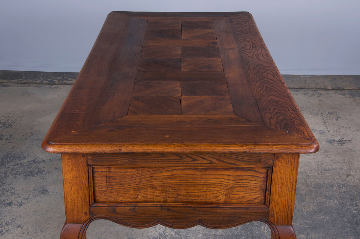 Antique French Louis XV Style Provincial Oak Writing Desk