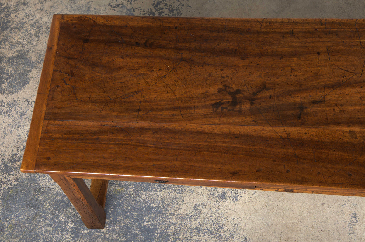 19th Century Country French Walnut Farmhouse Trestle Table