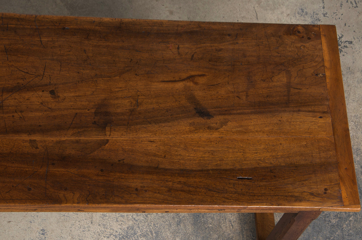 19th Century Country French Walnut Farmhouse Trestle Table