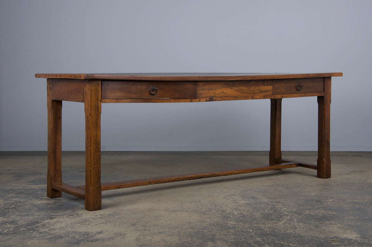 19th Century Country French Walnut Farmhouse Trestle Table