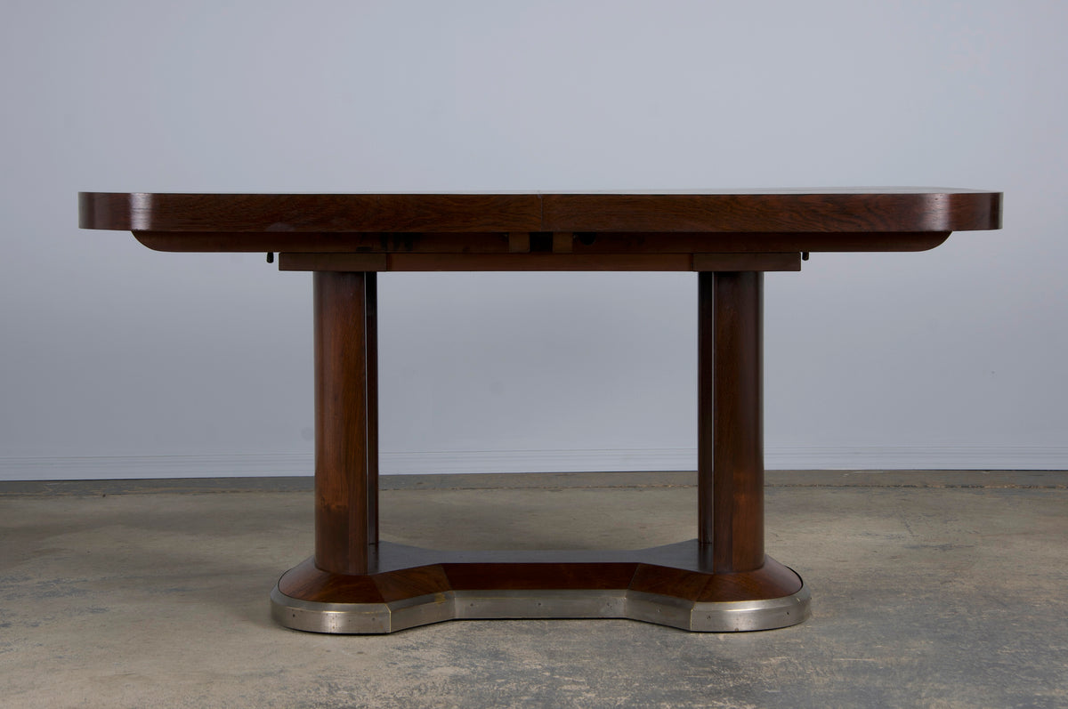 ON HOLD 1930s French Jules Leleu Art Deco Rosewood Extendable Dining Table